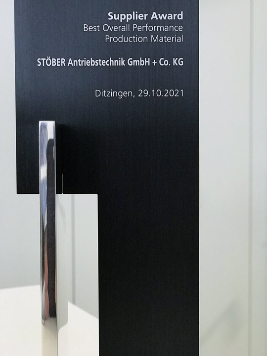 ONE OF WORLD’S LARGEST MACHINE TOOL MANUFACTURERS AWARDS STOBER BEST SUPPLIER